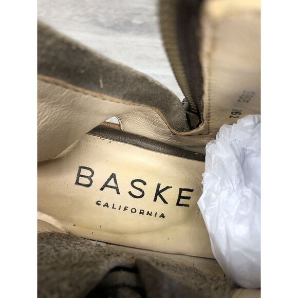 Baske California Ariel Olive Leather Lace Zip Open Toe Heel Sandals Women 6M US - Picture 11 of 16